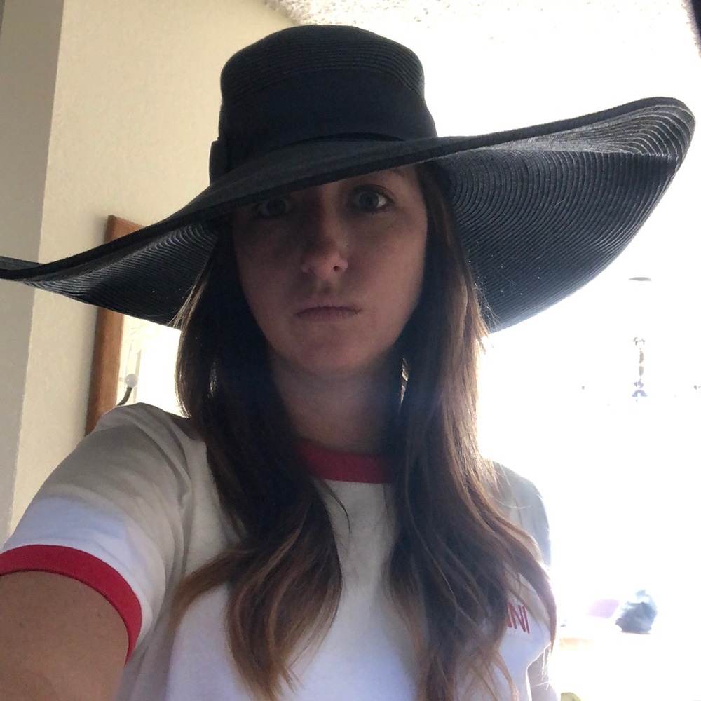 New black floppy hat